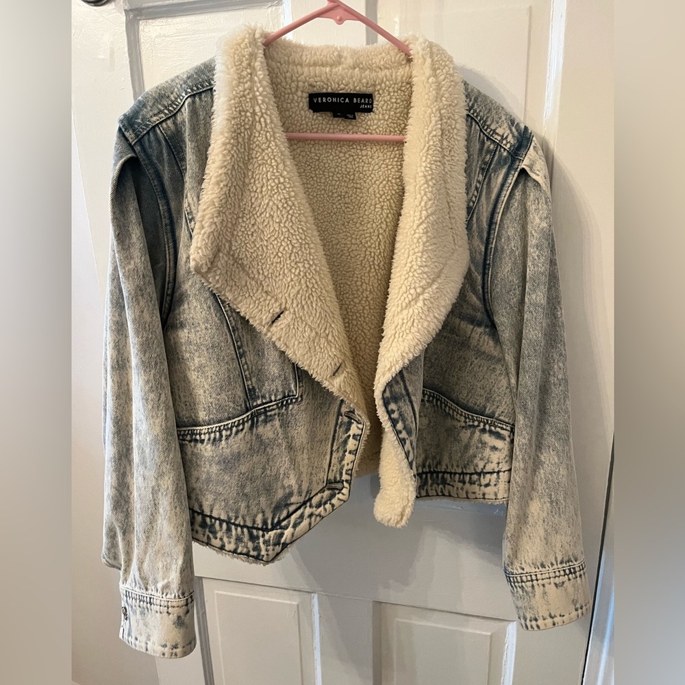 Veronica Beard Shearling Denim Jacket- XL
